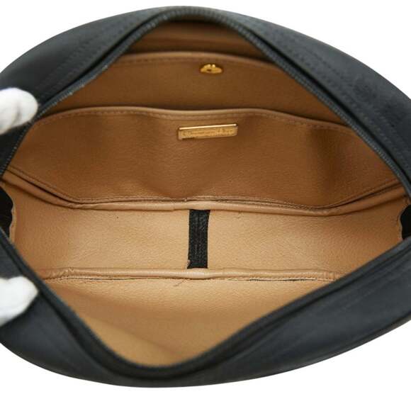 CHRISTIAN DIOR Black Leather Trotter Shoulder Bag